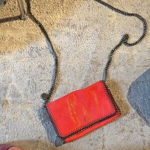 Stella McCartney Red Chain-Trim Crossbody Bag